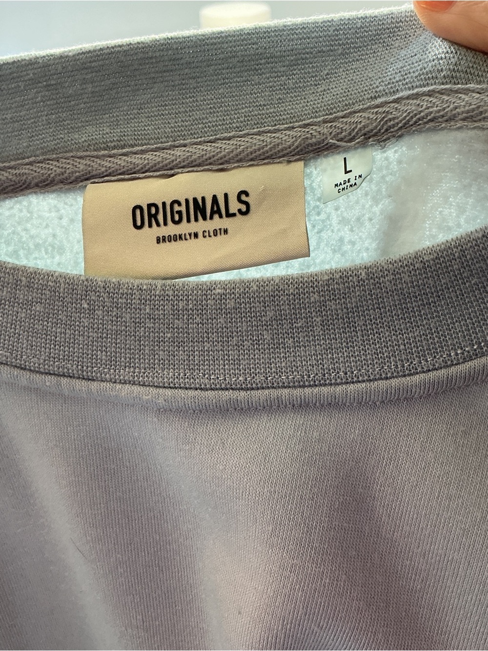 Brooklyn Cloth Originals Pearl Blue Oversized Fleece Crewneck Sweatshirt Men’s L - Picture 13 of 15